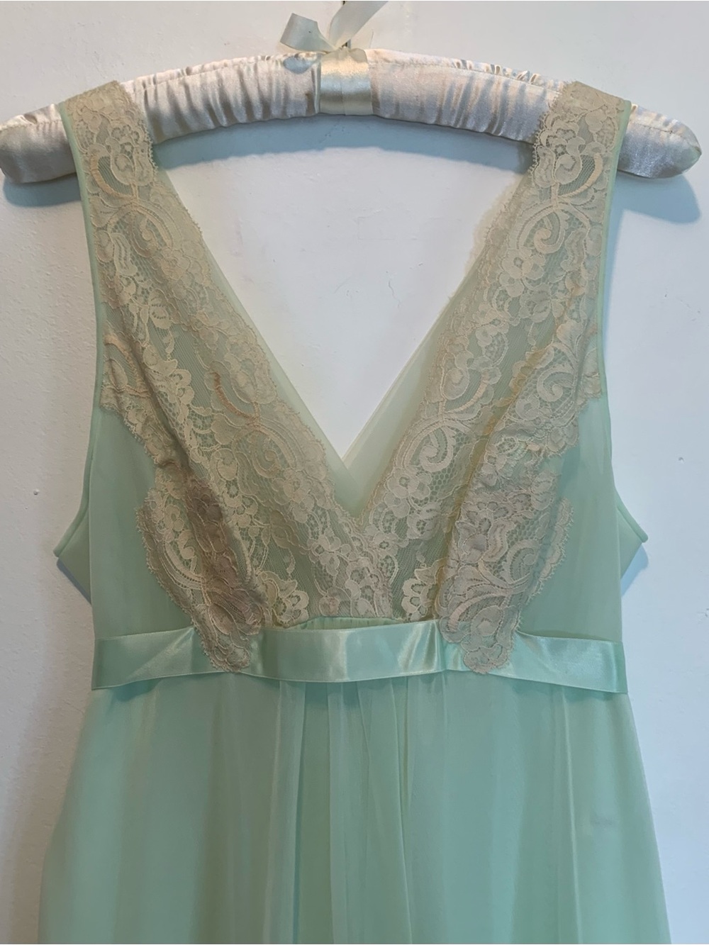 Vintage 70’s Shadowline Peignoir Set Sheer Chiffon Nightgown & Robe - Picture 8 of 14